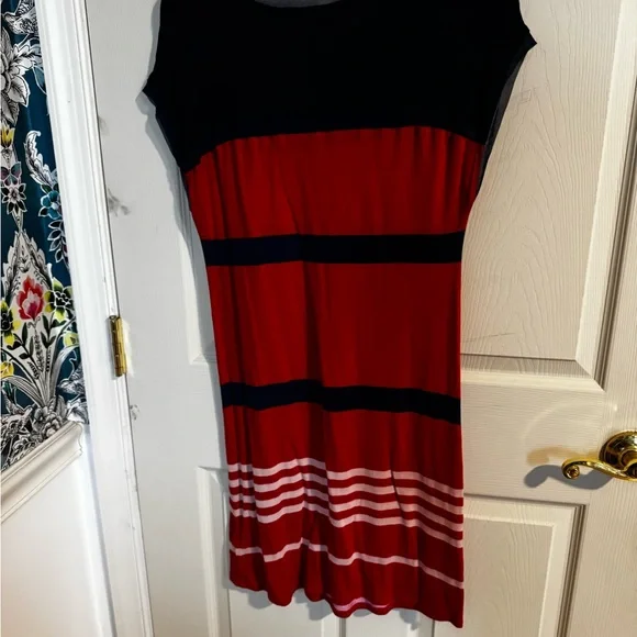 Jason Wu Red and Navy Shift Dress Small - Picture 6 of 7